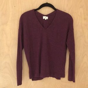 Maroon merino wool women’s sweater from Lou & Grey